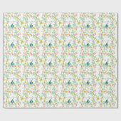 Frühlingsblumen Wasserfarbe Geschenkpapier (Flach)