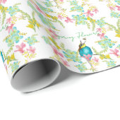 Frühlingsblumen Wasserfarbe Geschenkpapier (Rolleneckpunkt)