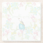 Frühlingsblumen Wasserfarbe Glasuntersetzer (Rückseite)