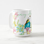 Frühlingsblumen Wasserfarbe Kaffeetasse (Vorderseite Links)