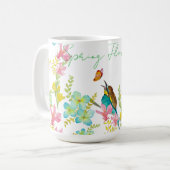 Frühlingsblumen Wasserfarbe Kaffeetasse (Vorderseite Links)