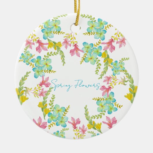 Frühlingsblumen Wasserfarbe Keramik Ornament (Vorne)