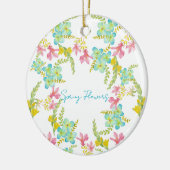 Frühlingsblumen Wasserfarbe Keramik Ornament (Links)