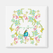 Frühlingsblumen Wasserfarbe Magnet (Vorne)