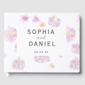 Frühlingsblumen Wasserfarbe Personalisiert Hochzei Gästebuch (Vorderseite)