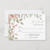 Frühlingsblumen Wasserfarbe Rosa Hochzeit RSVP Karte (Vorderseite)