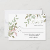 Frühlingsblumen Wasserfarbe Rosa Hochzeit RSVP Karte (Vorderseite)