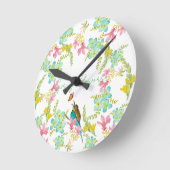 Frühlingsblumen Wasserfarbe Runde Wanduhr (Winkel)