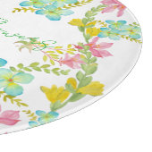 Frühlingsblumen Wasserfarbe Schneidebrett (Ecke)
