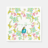 Frühlingsblumen Wasserfarbe Serviette (Vorderseite)