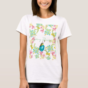 Frühlingsblumen Wasserfarbe T-Shirt