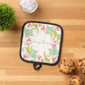 Frühlingsblumen Wasserfarbe Topflappen (Oben Unten)