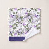 Frühlingsblumen Wasserfarbe Tulip Crocus Badhandtuch Set (Waschlappen)