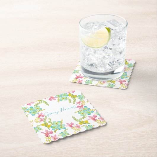 Frühlingsblumen Wasserfarbe Untersetzer (Vor Ort)