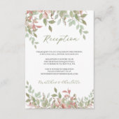 Frühlingsblumen Wasserfarben Rosa Hochzeitsempfang Begleitkarte (Vorderseite)