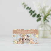 Frühlingsblumen Wasserfarbenhunde Visitenkarte (Stehend Vorderseite)