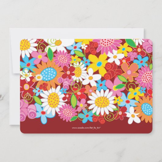 Frühlingsblumen Weihnachtsbaum Feiertag einladen Einladung (Rückseite)