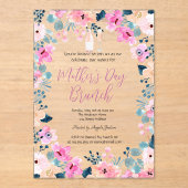 Frühlingsblumen Wein Muttertag Brunch Acryleinladungen (Vorderseite)