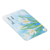 Frühlingsblumen (weißer Krokus) Magnet (Rechte Seite)