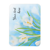 Frühlingsblumen (weißer Krokus) Magnet (Vertikal)