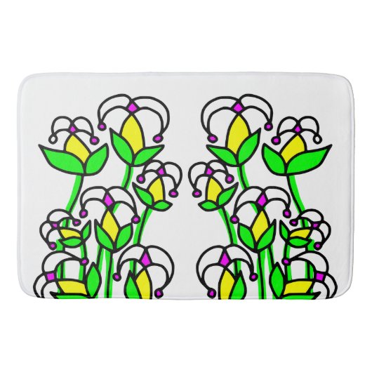Frühlingsblumen Whimsical 41 Badematte (Vorderseite)