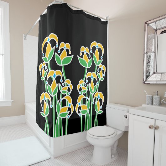 Frühlingsblumen Whimsical 41 Duschvorhang (Beispiel)