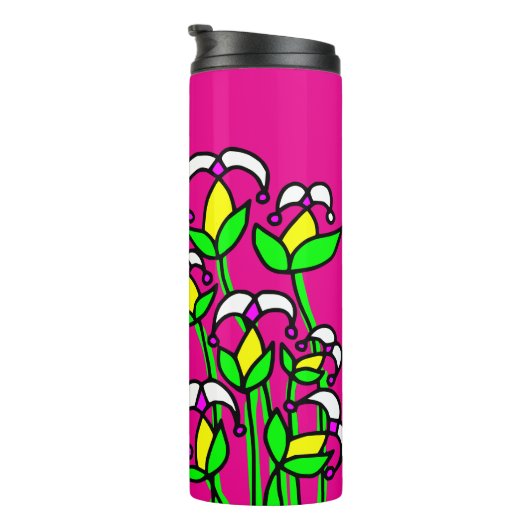 Frühlingsblumen Whimsical 41 Thermosbecher (Nach rechts gedreht)