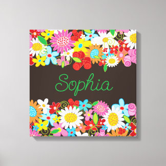Frühlingsblumen Whimsikgarten Art Canvas Leinwanddruck