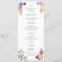 Frühlingsblumen-Wildblumen-Hochzeitsprogramm