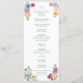 Frühlingsblumen-Wildblumen-Hochzeitsprogramm Programm