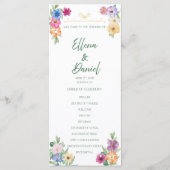 Frühlingsblumen-Wildblumen-Hochzeitsprogramm Programm (Vorderseite)