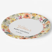 Frühlingsblumen Willkommen Baby Shower Pappteller (Schrägansicht)
