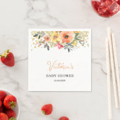 Frühlingsblumen Willkommen Baby Shower Serviette (Beispiel)