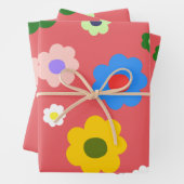 Frühlingsblumen Y2K Retro Muster Geschenkpapier Set (Beispiel)