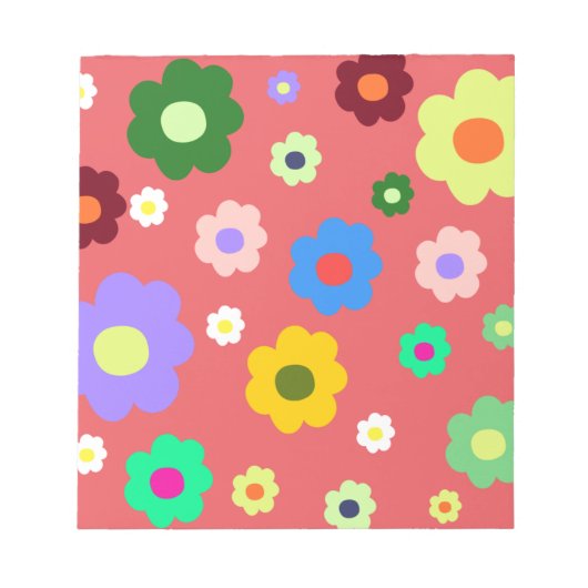 Frühlingsblumen Y2K Retro Muster Notizblock (Vorderseite)