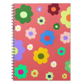 Frühlingsblumen Y2K Retro Muster Notizblock (Vorderseite)