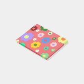 Frühlingsblumen Y2K Retro Muster Post-it Klebezettel (angewinkelt)
