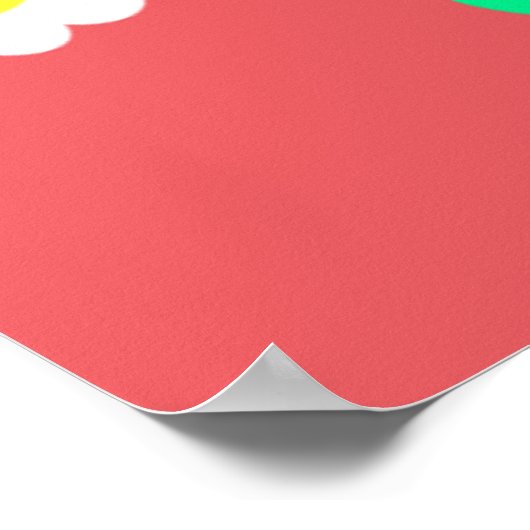 Frühlingsblumen Y2K Retro Muster Poster (Ecke)