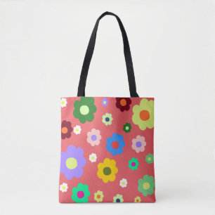 Frühlingsblumen Y2K Retro Muster Tasche