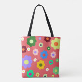 Frühlingsblumen Y2K Retro Muster Tasche (Rückseite)