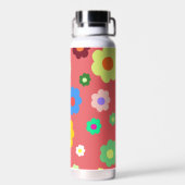 Frühlingsblumen Y2K Retro Muster Trinkflasche (Rückseite)