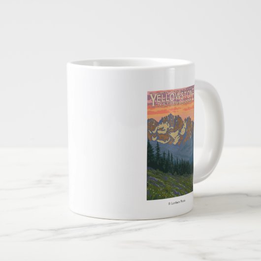 Frühlingsblumen - Yellowstone-Nationalpark Jumbo-Tasse (Vorderseite Rechts)