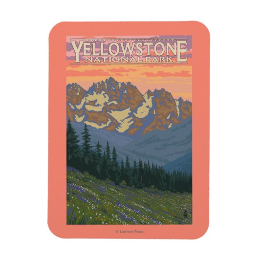 Frühlingsblumen - Yellowstone Nationalpark Magnet (Vertikal)