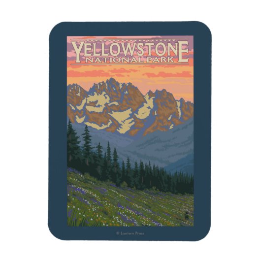Frühlingsblumen - Yellowstone Nationalpark Magnet (Vertikal)