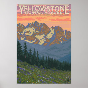 Frühlingsblumen - Yellowstone Nationalpark Poster