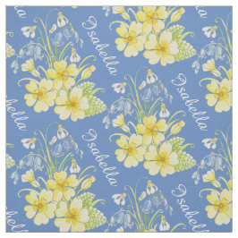 Frühlingsblumen, zeichnend und gelb-blau stoff
