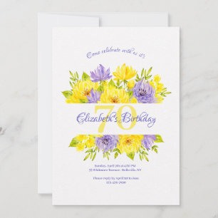 Frühlingsblumen zum Geburtstag Einladung