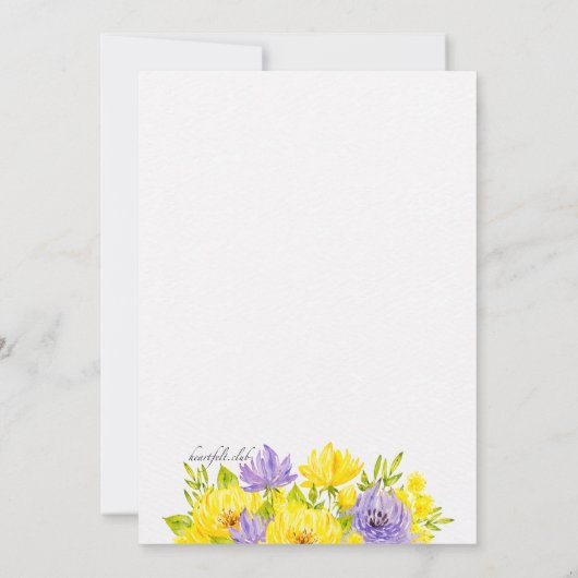 Frühlingsblumen zum Geburtstag Einladung (Rückseite)