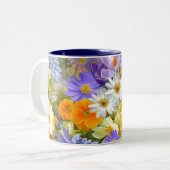Frühlingsblumen Zweifarbige Tasse (Vorderseite Links)
