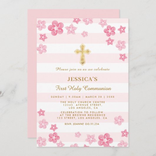 Frühlingsblumenausweis erster heiliger Kommune Ein Einladung (Vorne/Hinten)